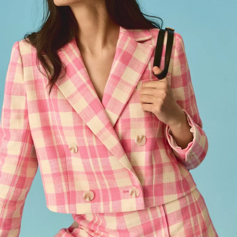 Anthropologie Maeve Cropped Double-Breasted Jacket Blazer Size Small NWOT